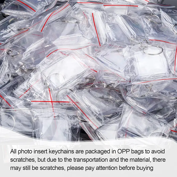 Plastic Blank Acrylic Photo Frame Keychain (100pcs) - Image 2